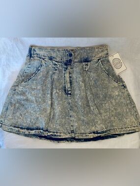 *VINTAGE*Acid Wash Denim Mini Skirt - Light Blue